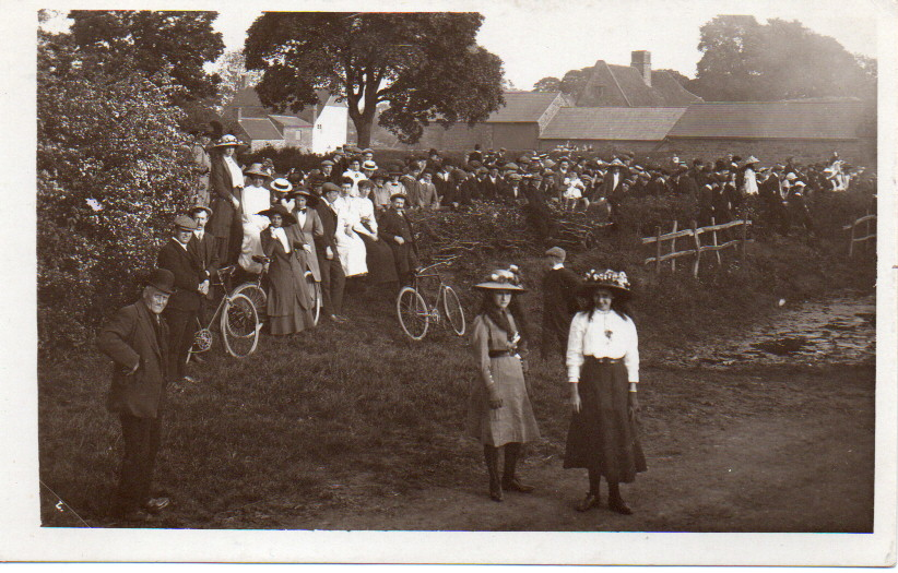 people with bikes outside Napton